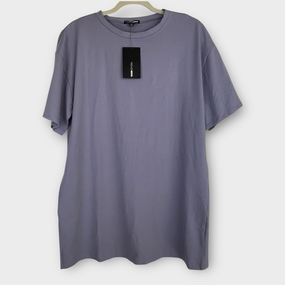 Fashion Nova Lavender Oversized Paparazzi Tee Dress Tunic NWT Medium